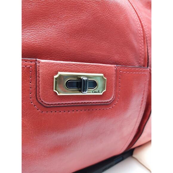 Coach Chelsea Flagship Curry Orange Leather Turnlock Pockets Shoulder Bag - $798 - Picture 13 of 14